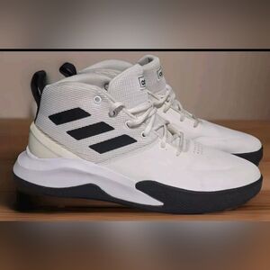 Adidas Sneakers OwnTheGame Men's Size 9.5 Basketball Shoes White & Black EE9631